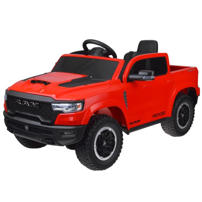 JOKO Elektrické autíčko RAM Pick-Up, penové kolesá, kožené sedadlo, červené