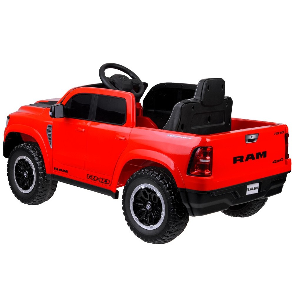 JOKO Elektrické autíčko RAM Pick-Up, penové kolesá, kožené sedadlo, červené