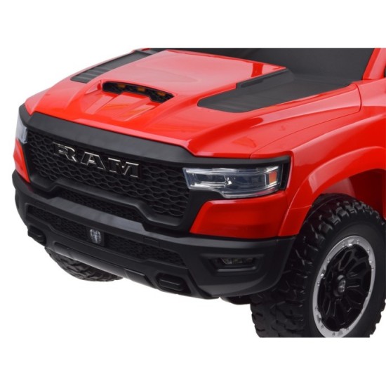 JOKO Elektrické autíčko RAM Pick-Up, penové kolesá, kožené sedadlo, červené