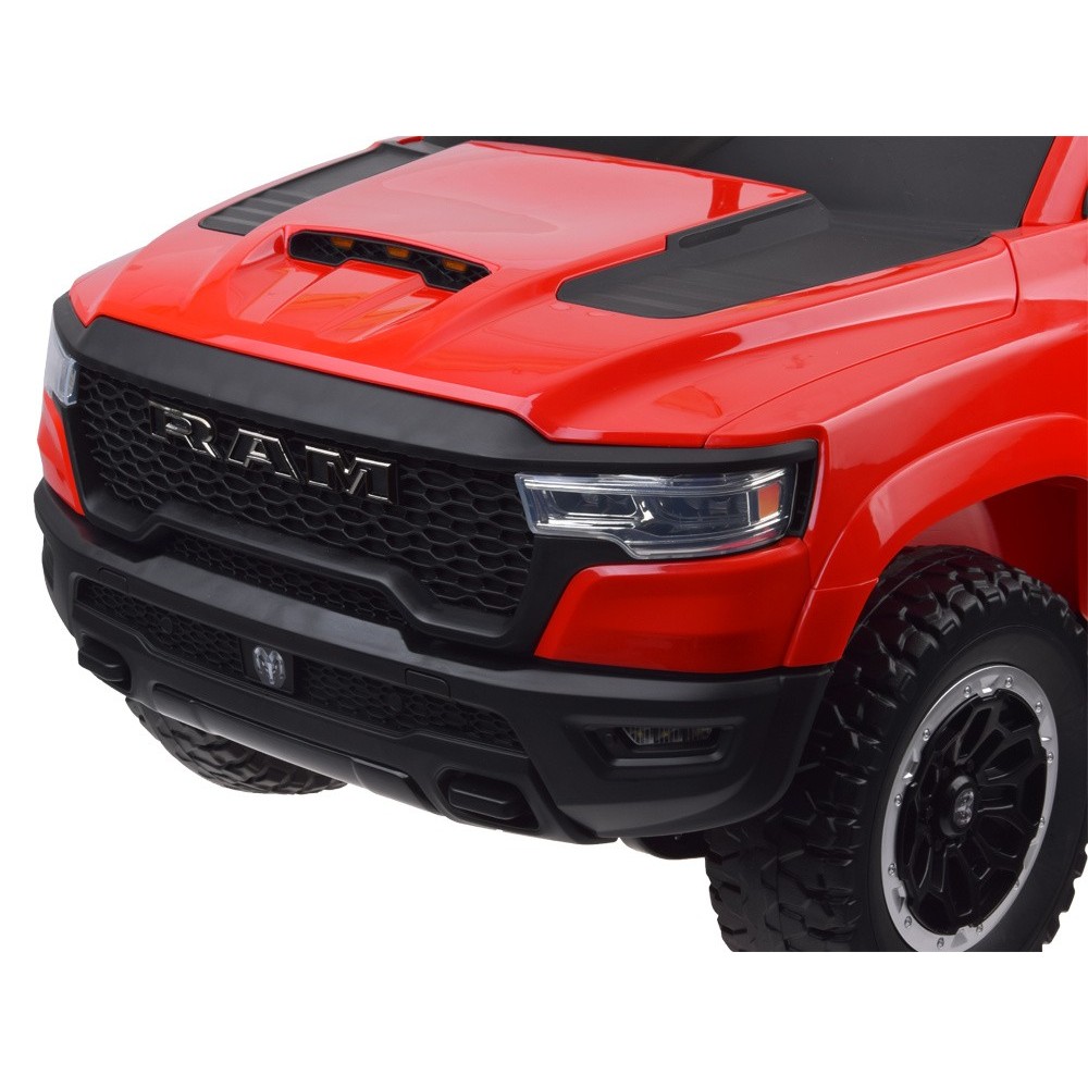 JOKO Elektrické autíčko RAM Pick-Up, penové kolesá, kožené sedadlo, červené