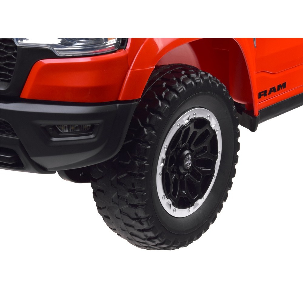 JOKO Elektrické autíčko RAM Pick-Up, penové kolesá, kožené sedadlo, červené