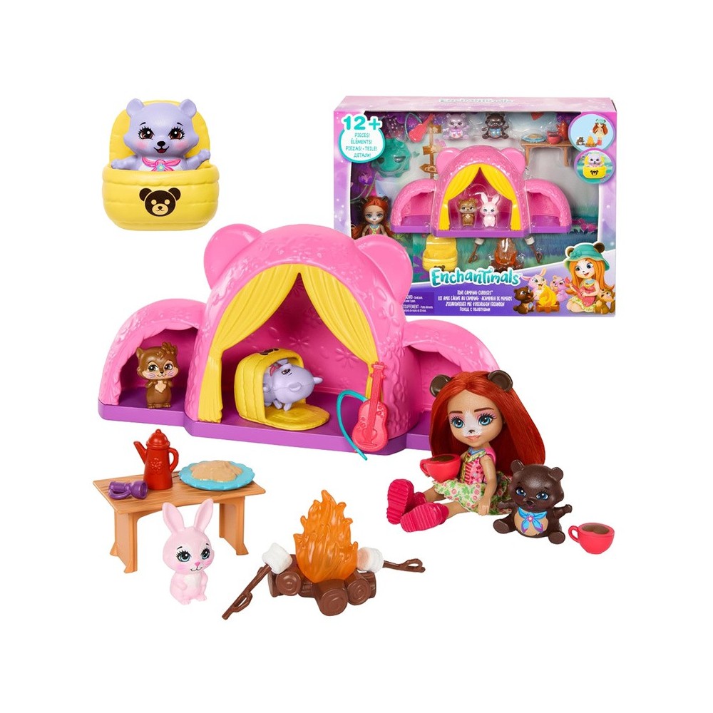 Mattel Enchantimals Sada Stanovania Výlet pod Stan, kemping bábika medveď ZA5995