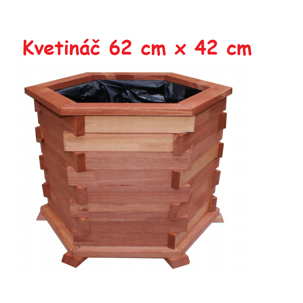 MKSTOR Drevený kvetináč z masívu 62x42cm, lakovaný D3