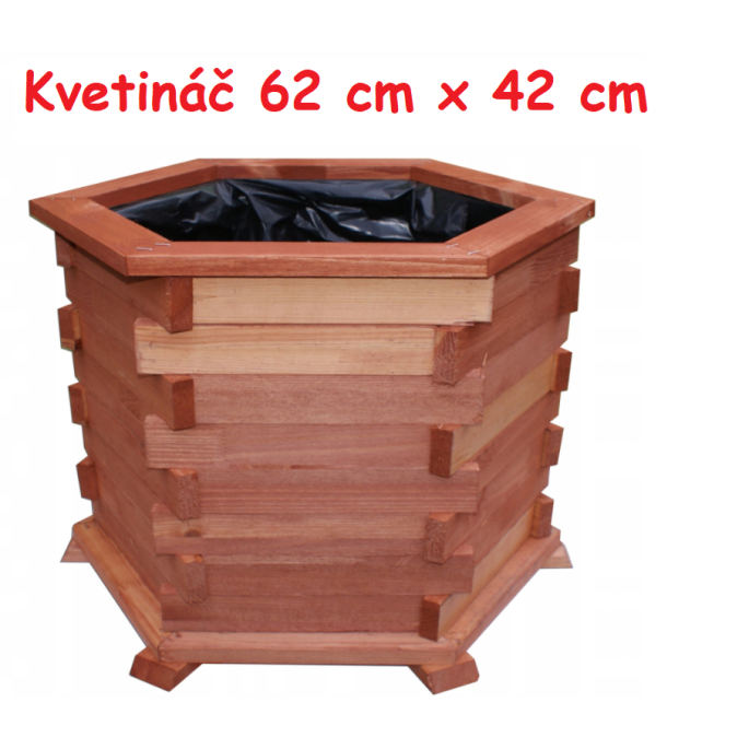 MKSTOR Drevený kvetináč z masívu 62x42cm, lakovaný D3