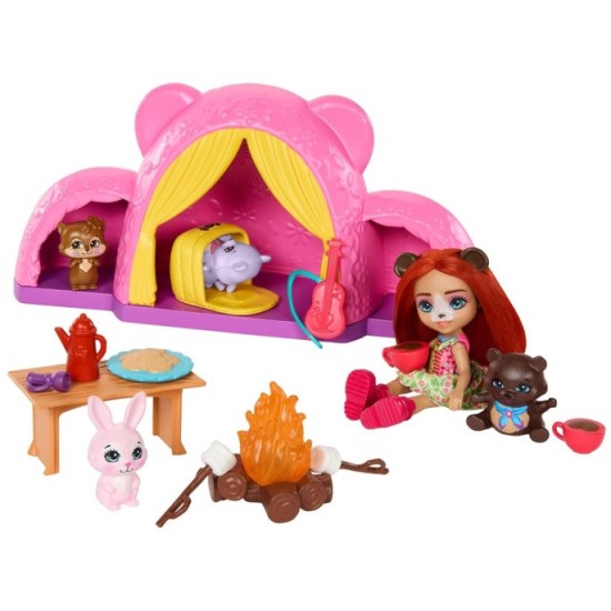 Mattel Enchantimals Sada Stanovania Výlet pod Stan, kemping bábika medveď ZA5995