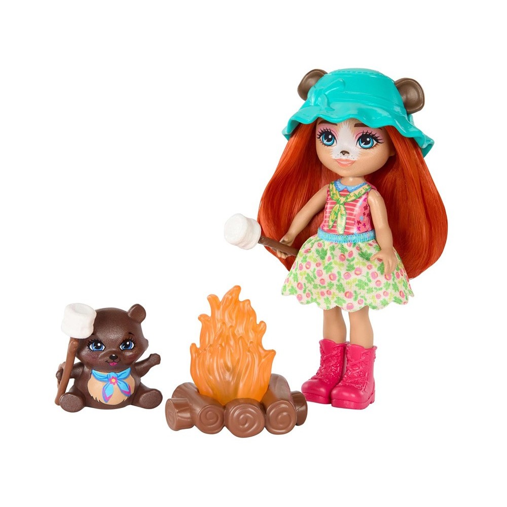 Mattel Enchantimals Sada Stanovania Výlet pod Stan, kemping bábika medveď ZA5995