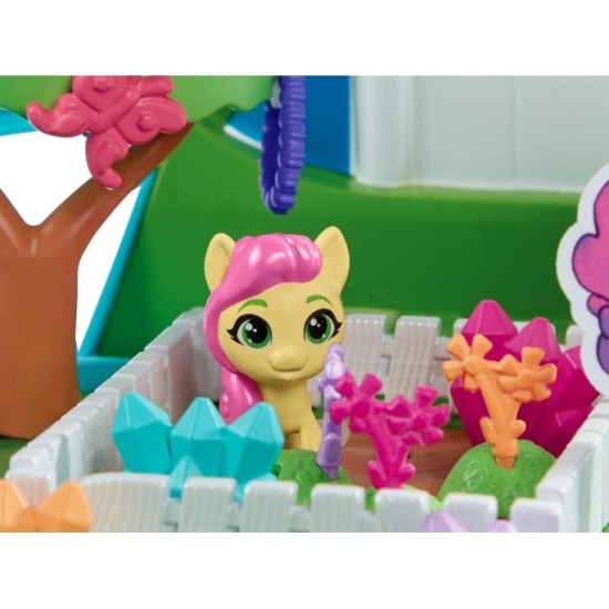 HASBRO My Little Pony Mini World Magic Crystal, Rozkladací, Kryštáľový domček s poníkmi, sada v kufríku 55ks + Farbu meniace kve