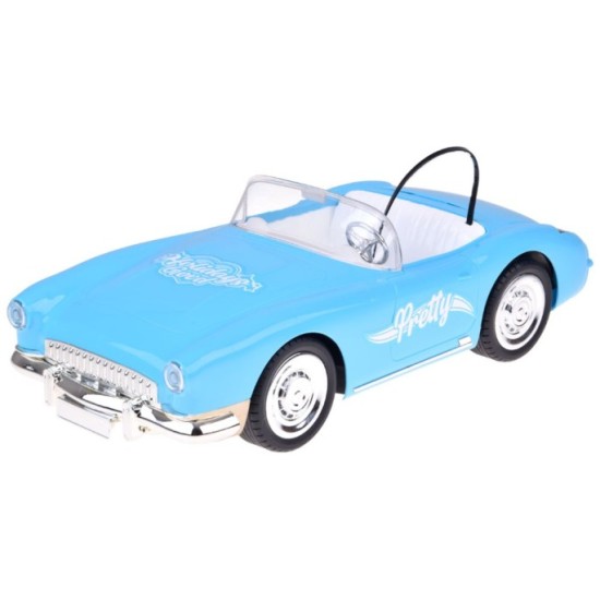 JOKO RC Kabriolet Retro Cadilac na diaľkové ovládanie so svetlom a zvukom + Bábika KEN, modrý