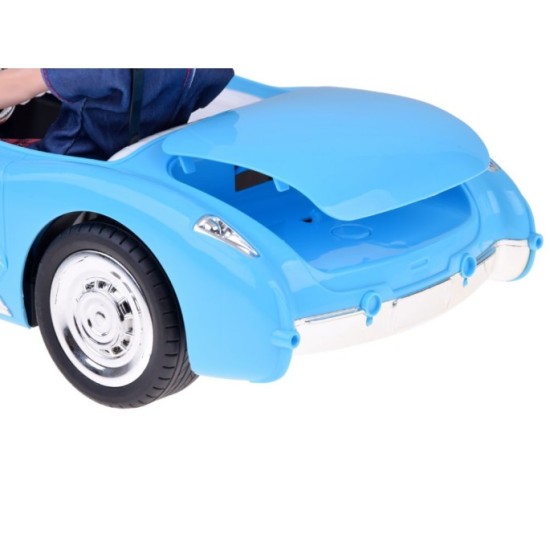 JOKO RC Kabriolet Retro Cadilac na diaľkové ovládanie so svetlom a zvukom + Bábika KEN, modrý