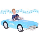 JOKO RC Kabriolet Retro Cadilac na diaľkové ovládanie so svetlom a zvukom + Bábika KEN, modrý