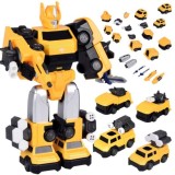 JOKO Transformer Figúrka Magnetický Robot 31cm 2v1 so svetlom na batérie, žltý