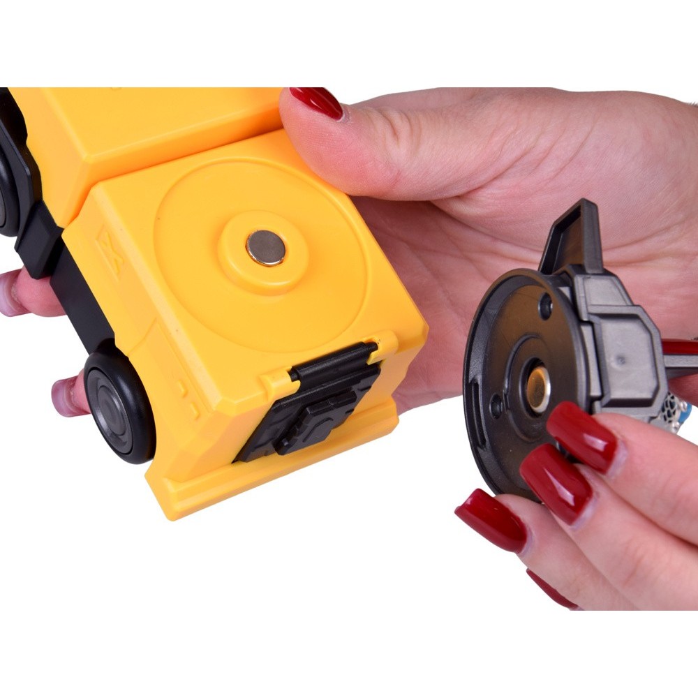 JOKO Transformer Figúrka Magnetický Robot 31cm 2v1 so svetlom na batérie, žltý