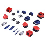 JOKO Transformer Figúrka Magnetický Robot 31cm 2v1 so svetlom na batérie, modro-červený