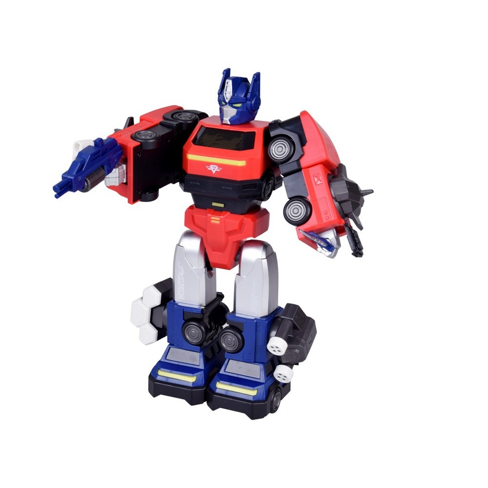 JOKO Transformer Figúrka Magnetický Robot 31cm 2v1 so svetlom na batérie, modro-červený