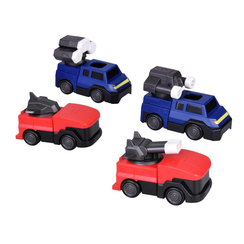 JOKO Transformer Figúrka Magnetický Robot 31cm 2v1 so svetlom na batérie, modro-červený