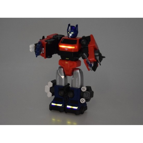 JOKO Transformer Figúrka Magnetický Robot 31cm 2v1 so svetlom na batérie, modro-červený