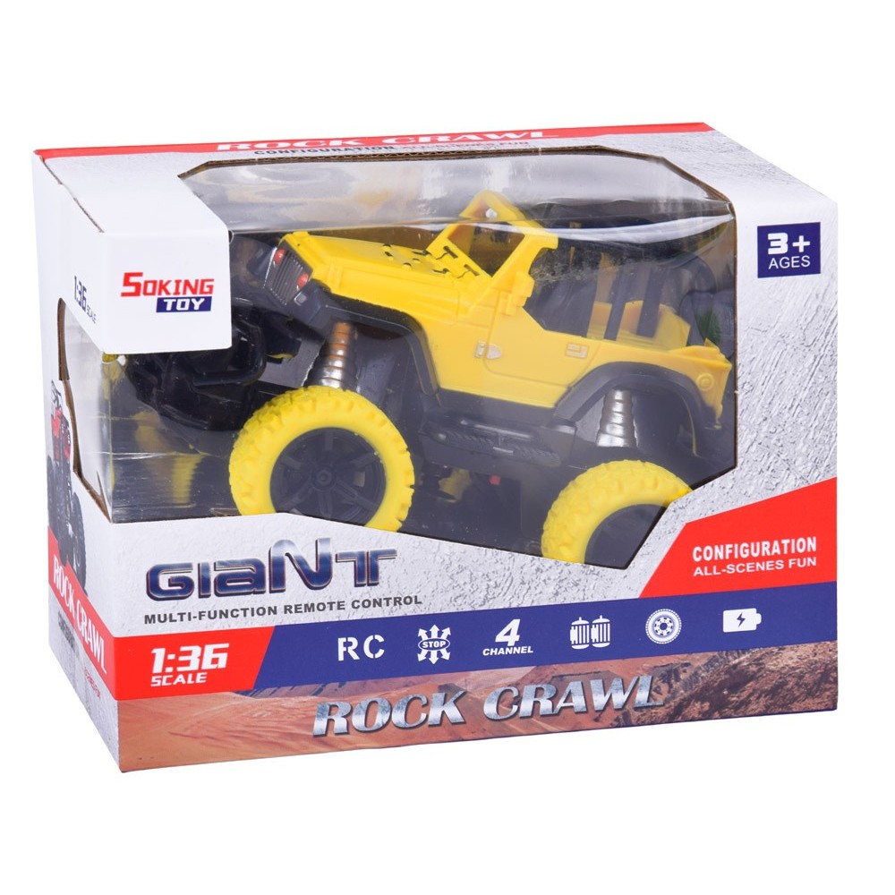 JOKO RC Auto Jeep Off-Road na diaľkové ovládanie 1:36 + nabíjačka, žlté