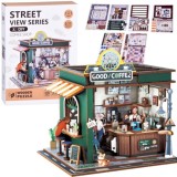 JOKO Drevené 3D Puzzle Kaviareň 120ks s LED svetlom