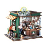 JOKO Drevené 3D Puzzle Kaviareň 120ks s LED svetlom