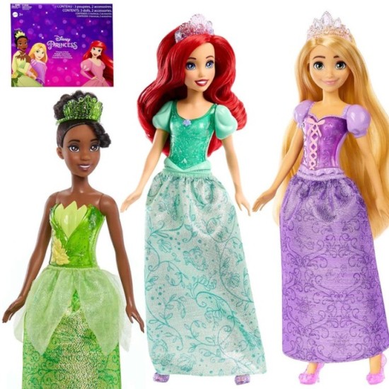 Mattel Disney Princess Sada Bábiky Princzezny 3ks Ariel, Tiana a Rapunzel