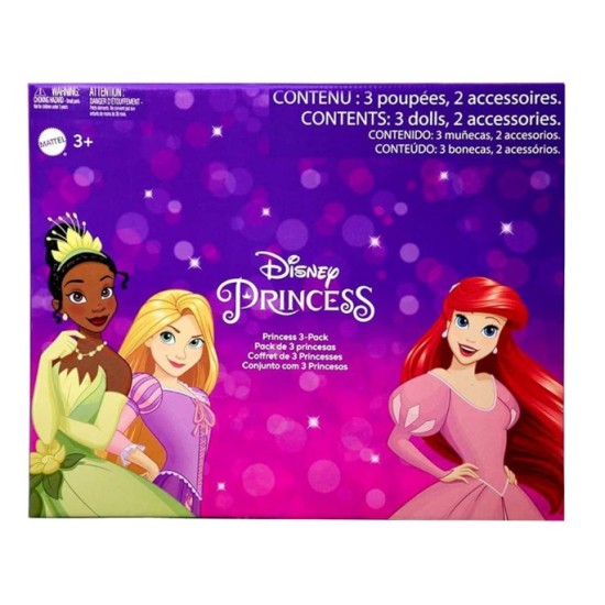 Mattel Disney Princess Sada Bábiky Princzezny 3ks Ariel, Tiana a Rapunzel