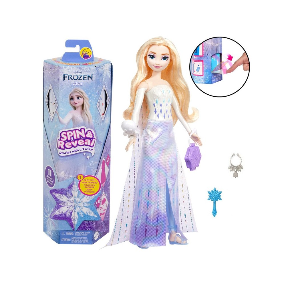 Mattel Disney Princess Frozen Spin & Reveal Bábika Elsa s Prekvapením 11ks