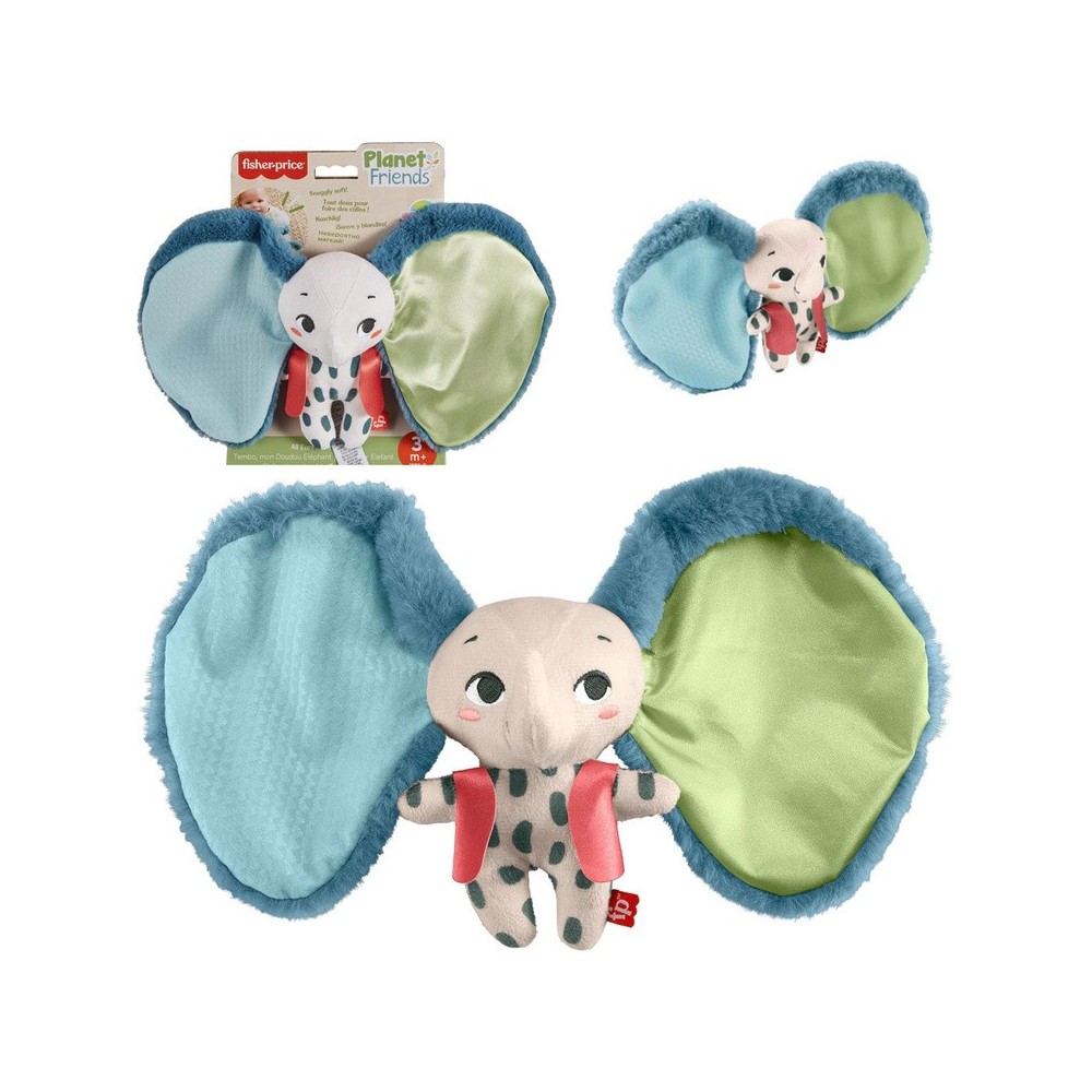 Mattel Fisher Price Planet Friends Senzorický Slon Cuddly Toy - Veľké Uši