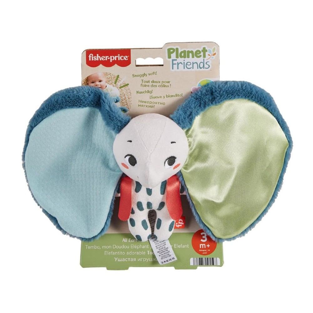 Mattel Fisher Price Planet Friends Senzorický Slon Cuddly Toy - Veľké Uši