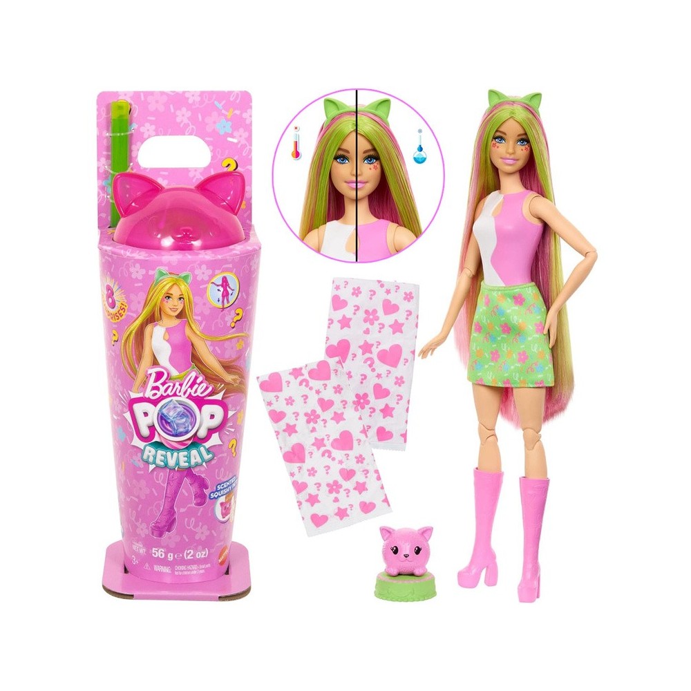 Mattel Bábika Barbie Pop Reveal Mačička - Koktejlové Prekvapenie Shakes