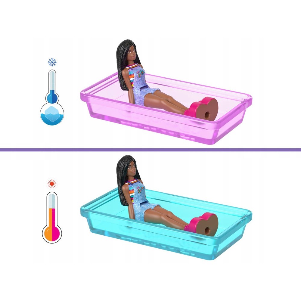 Mattel Bábika Barbie Mini BarbieLand – Karavan DreamCamper + Farbu Meniaci Bazén
