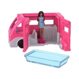 Mattel Bábika Barbie Mini BarbieLand – Karavan DreamCamper + Farbu Meniaci Bazén
