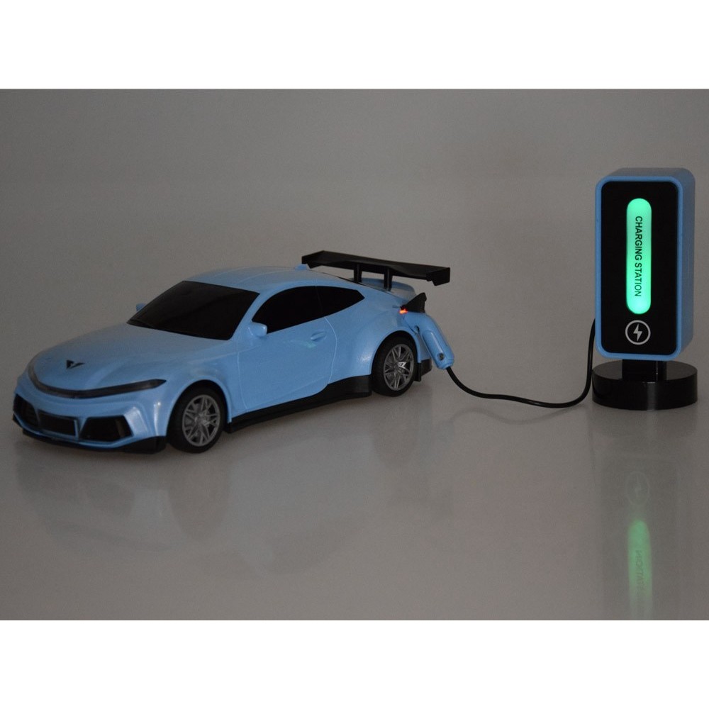 JOKO RC Elektrické Pretekárske auto s Nabíjacou stanicou na diaľkové ovládanie + svetlo + hudba, modré