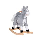 JOKO Detský Hojdací koník Rocking Horse s pohyblivým chvostom, ústami + zvuky, sivý
