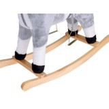 JOKO Detský Hojdací koník Rocking Horse s pohyblivým chvostom, ústami + zvuky, sivý