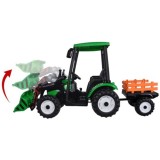 JOKO Veľký Elektrický Traktor s Kabínou 2x200W 24V s Pohyblivou Prednou Radlicou a vlečkou, hudobný panel, LED svetlá, Diaľkové