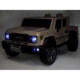 JOKO Veľké Elektrické autíčko Pick Up 4x4 4x100W 24V pre 2 deti, kožené dvojmiestne sedadlo, penové kolesá, brzdový pedál, béžov
