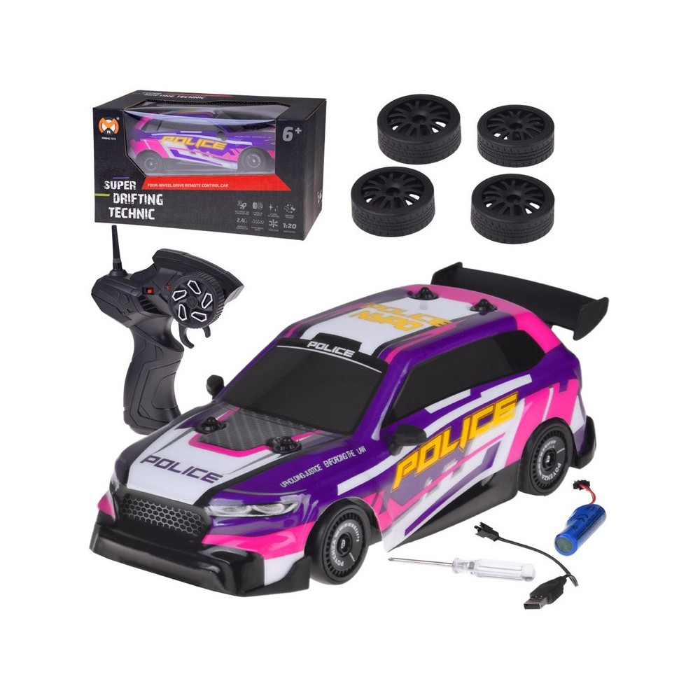 JOKO RC Driftovacie autíčko 4x4 na diaľkové ovládanie, podsvietené, fialové