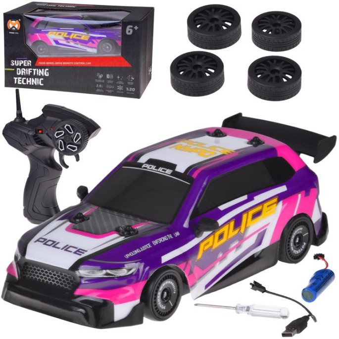 JOKO RC Driftovacie autíčko 4x4 na diaľkové ovládanie, podsvietené, fialové