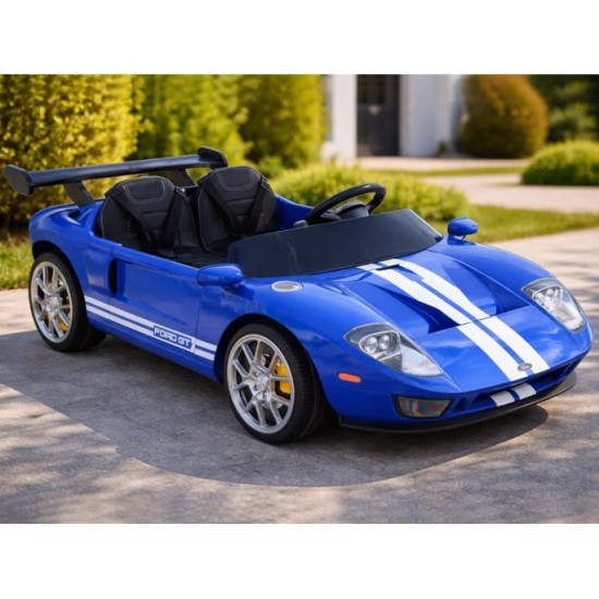 JOKO Elektrické autíčko Ford GT 4x4 24V, Dvojmiestne kožené sedadlo, penové kolesá, Nosnosť 60kg, modré