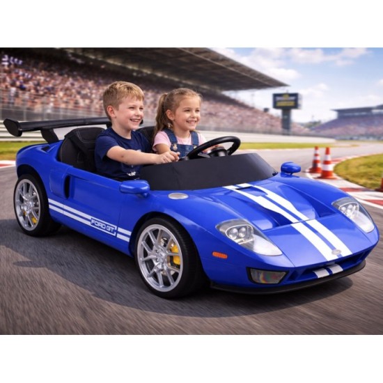 JOKO Elektrické autíčko Ford GT 4x4 24V, Dvojmiestne kožené sedadlo, penové kolesá, Nosnosť 60kg, modré