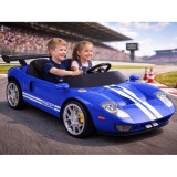 JOKO Elektrické autíčko Ford GT 4x4 24V, Dvojmiestne kožené sedadlo, penové kolesá, Nosnosť 60kg, modré