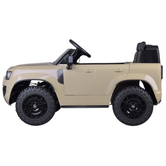 JOKO Elektrické autíčko Land Rover Defender 4x4 24V, Dvojmiestne, nosnosť 50kg, FM rádio, béžové