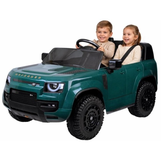 JOKO Elektrické autíčko Land Rover Defender 4x4 24V, dvojmiestne, nosnosť 50kg, FM rádio, zelené