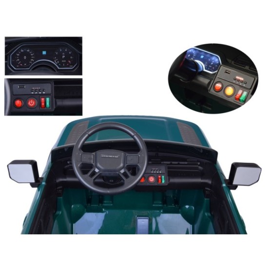 JOKO Elektrické autíčko Land Rover Defender 4x4 24V, dvojmiestne, nosnosť 50kg, FM rádio, zelené