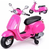 JOKO Elektrická Motorka Skúter Vespa, Kožené sedadlo, penové kolesá, FM rádio, ružová