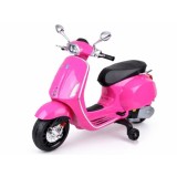 JOKO Elektrická Motorka Skúter Vespa, Kožené sedadlo, penové kolesá, FM rádio, ružová