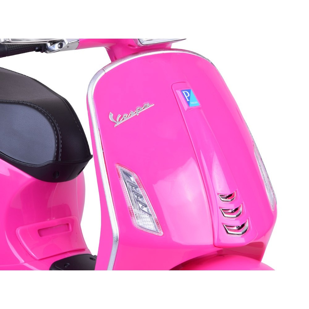 JOKO Elektrická Motorka Skúter Vespa, Kožené sedadlo, penové kolesá, FM rádio, ružová
