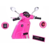 JOKO Elektrická Motorka Skúter Vespa, Kožené sedadlo, penové kolesá, FM rádio, ružová