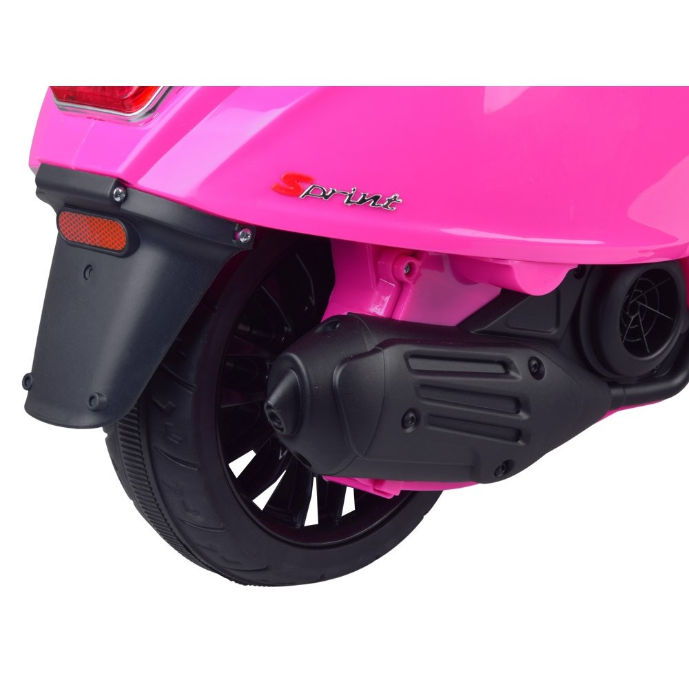 JOKO Elektrická Motorka Skúter Vespa, Kožené sedadlo, penové kolesá, FM rádio, ružová