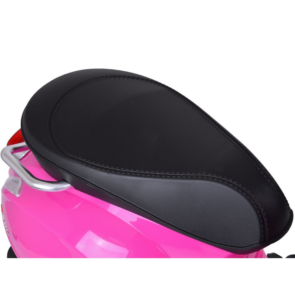 JOKO Elektrická Motorka Skúter Vespa, Kožené sedadlo, penové kolesá, FM rádio, ružová